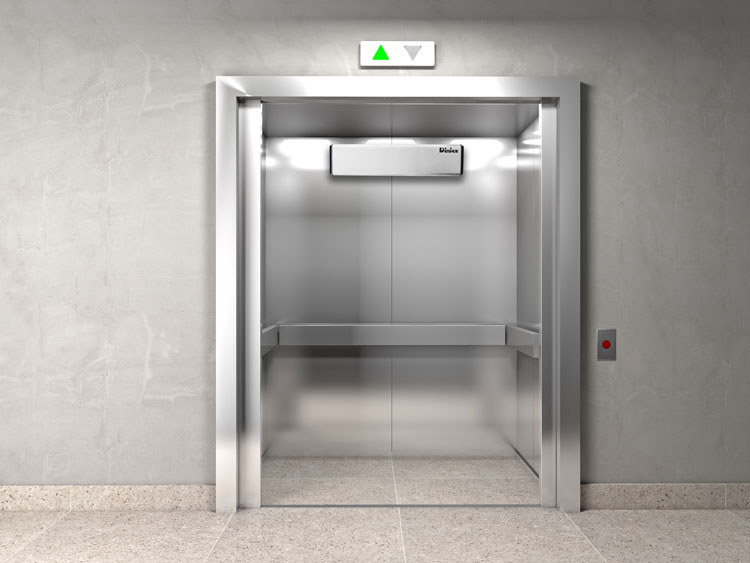 LiftNclean Aufzugsentkeimungsmodul in Aufzugskabine montiert