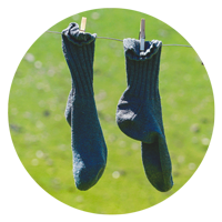 Socken auf Leine