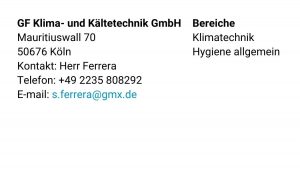 Kontakt Information GF Klima- und Kältetechnik GmbH