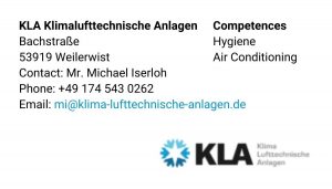 Contact Information KLA Klimalufttechnische Anlagen